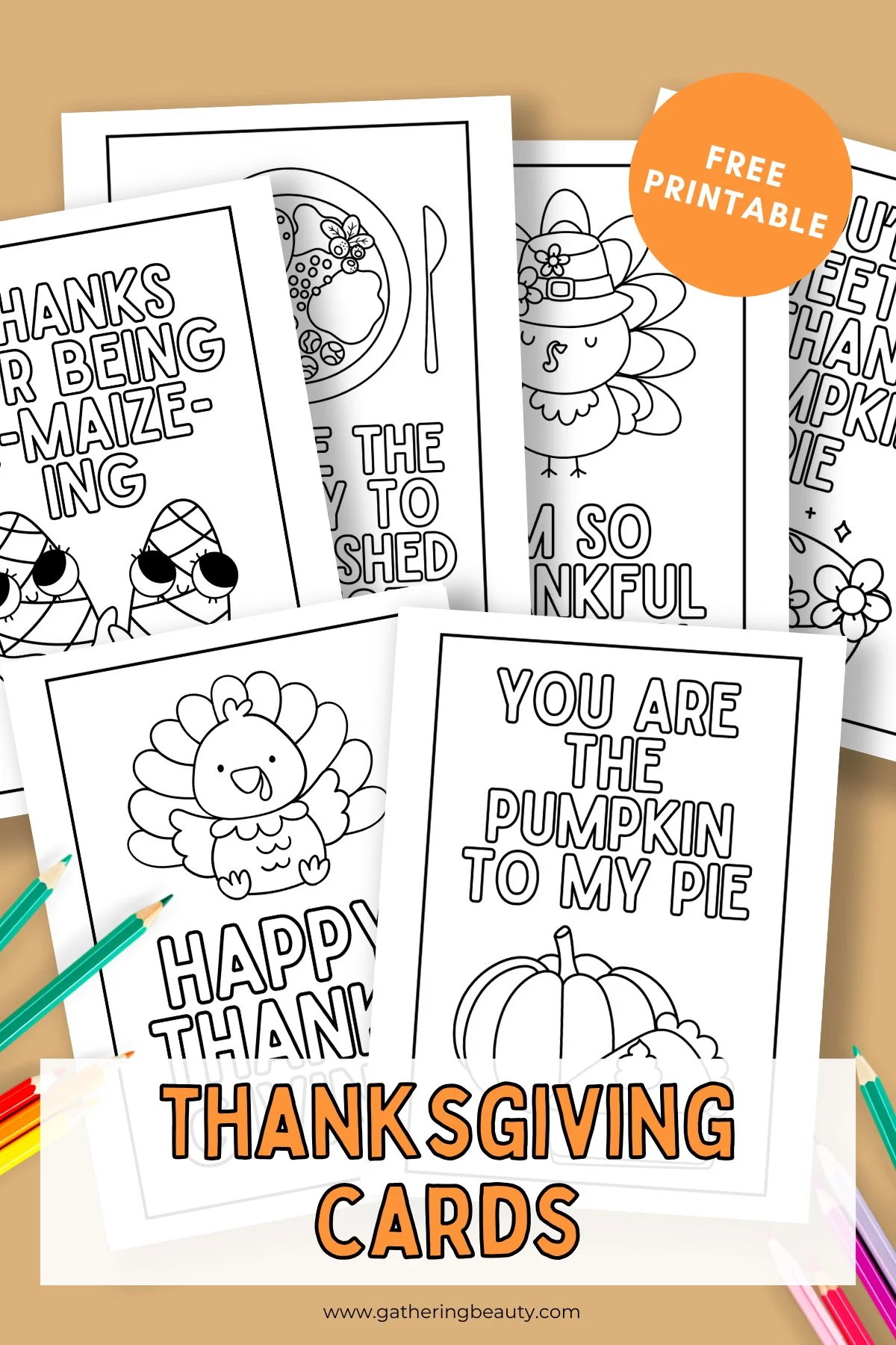 free printable thanksgiving thank you cards — gathering beauty